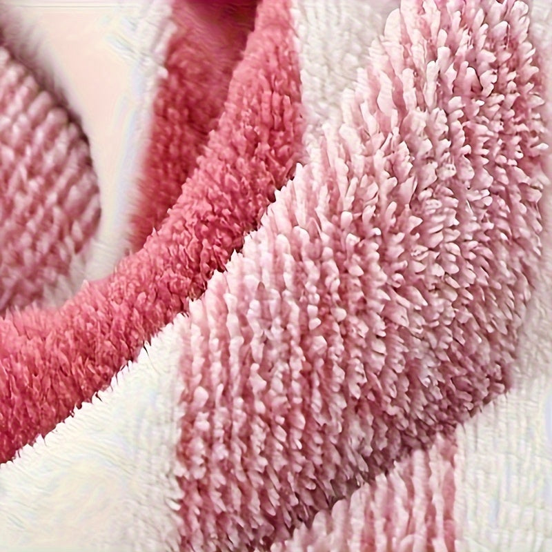 4-Piece Coral Fleece Towel Set Geometric Pattern Quick-Drying Absorbent Bathroom Essentials