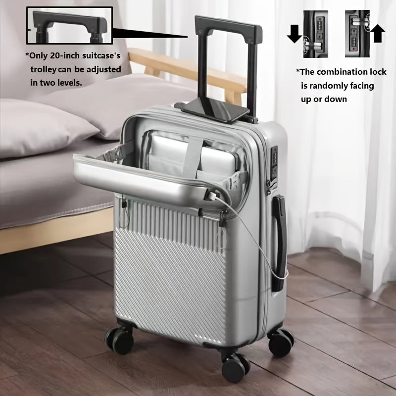 20-Inch Hard Shell Travel Luggage with Spinner Wheels and Combination Lock