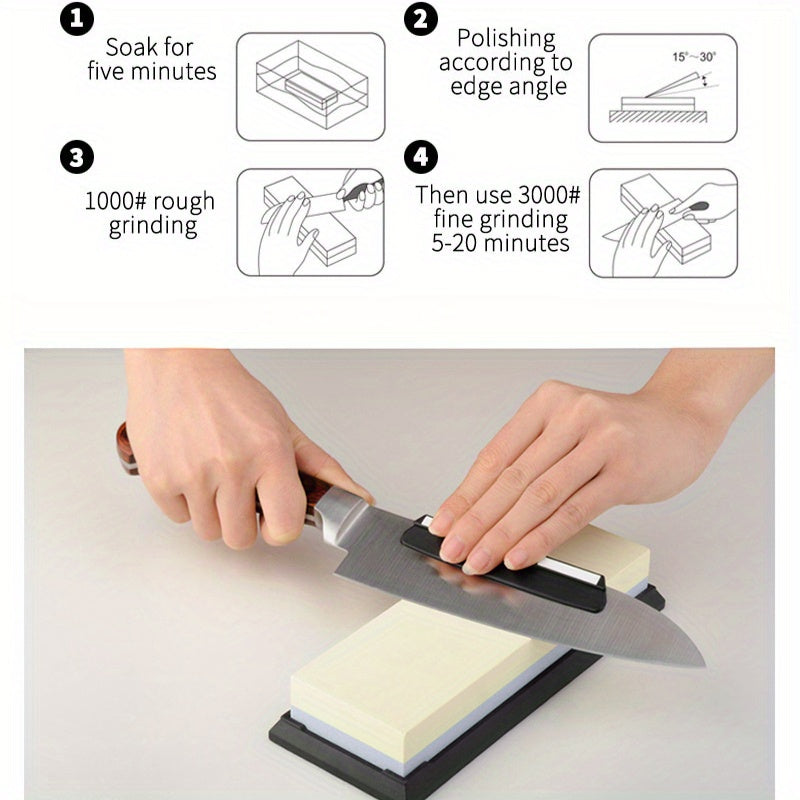 Burchak qoʻllanmasi va suv toshi asosiga ega sozlanadigan pichoq silliqlash mashinasi oshxona uchun