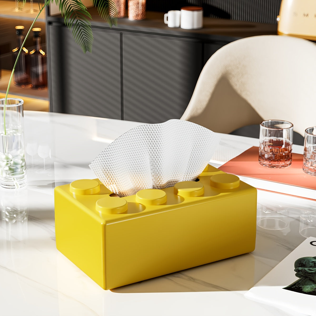 Tissue Box with Napkin Dispenser Creative Storage for Home Bathroom Decor