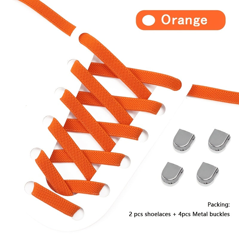 Unisex Polyester Elastic No-Tie Shoelaces for Running and Casual Shoes