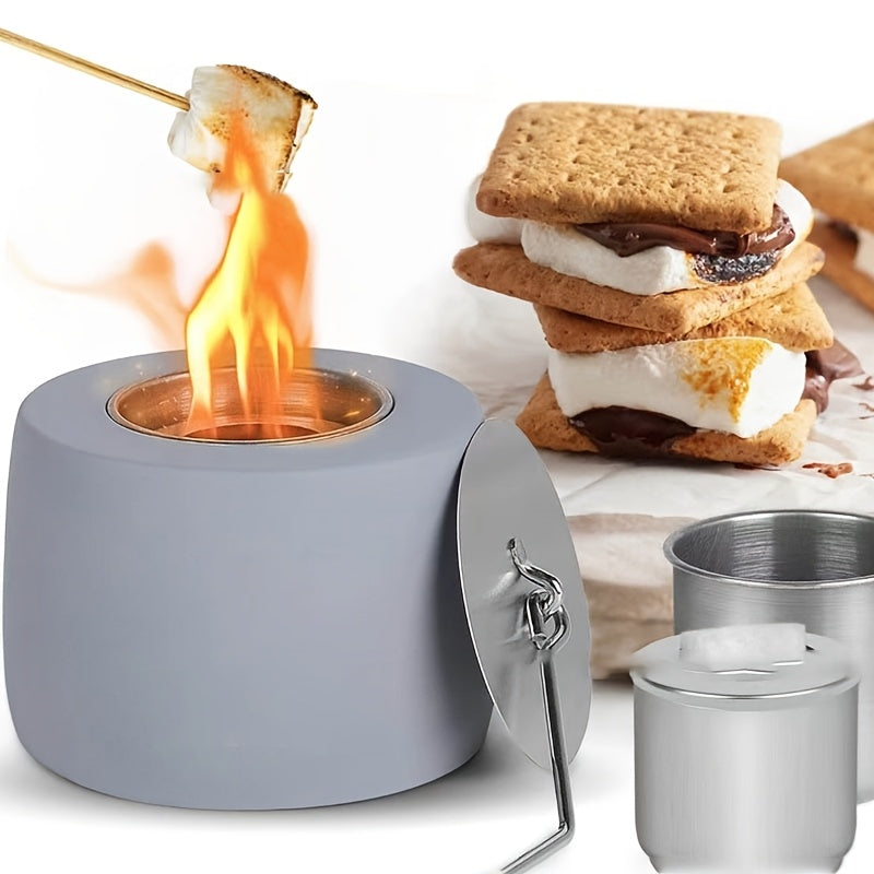 Compact Alcohol Stove for Indoor Outdoor Use with Cement Fireplace Set
