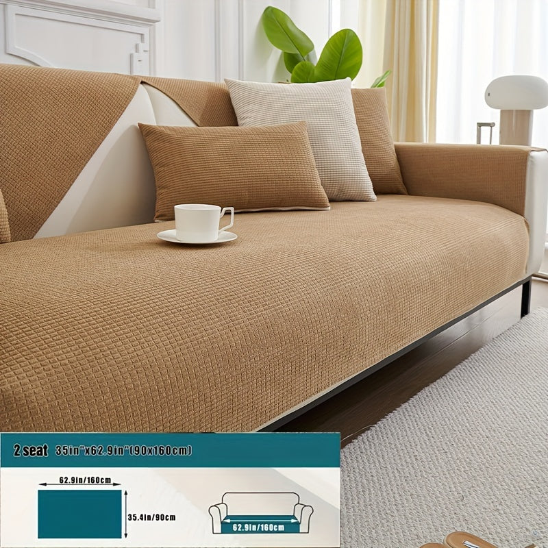 Water-Resistant Non-Slip Velvet Sofa Cover for Armchairs, Loveseats, and Sectionals
