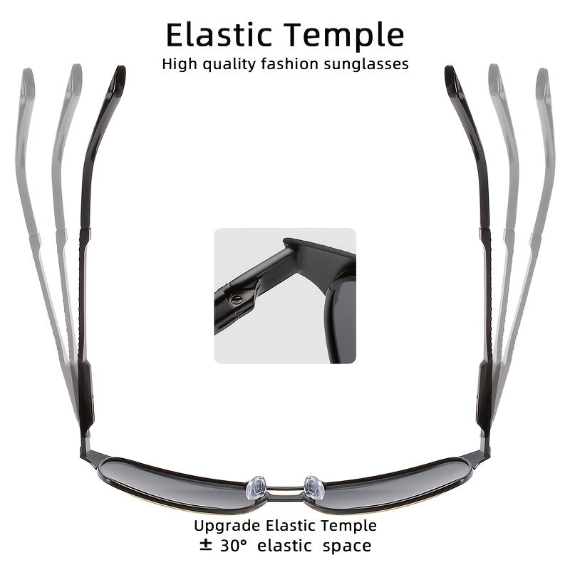 Men's Square Polarized Business Sunglasses for Outdoor Sports Cycling