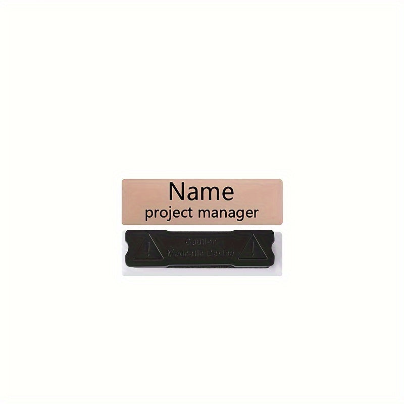 Personalized Engraved Name Badge Magnet with Custom Label or Pin
