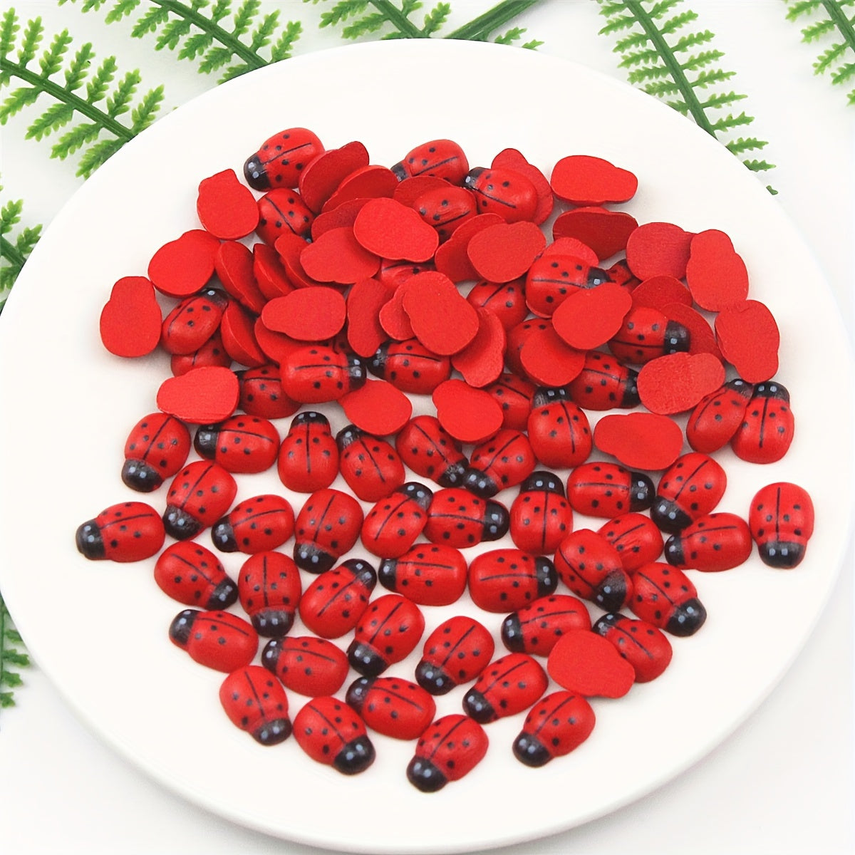 Набор декоративных аксессуаров из дерева ручной работы: божья коровка и пчела, 100 штук