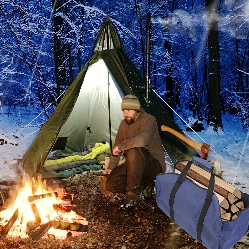 Firewood Bag with Strong Handles, Thick Oxford Fabric, Large Capacity for Fireplace Storage