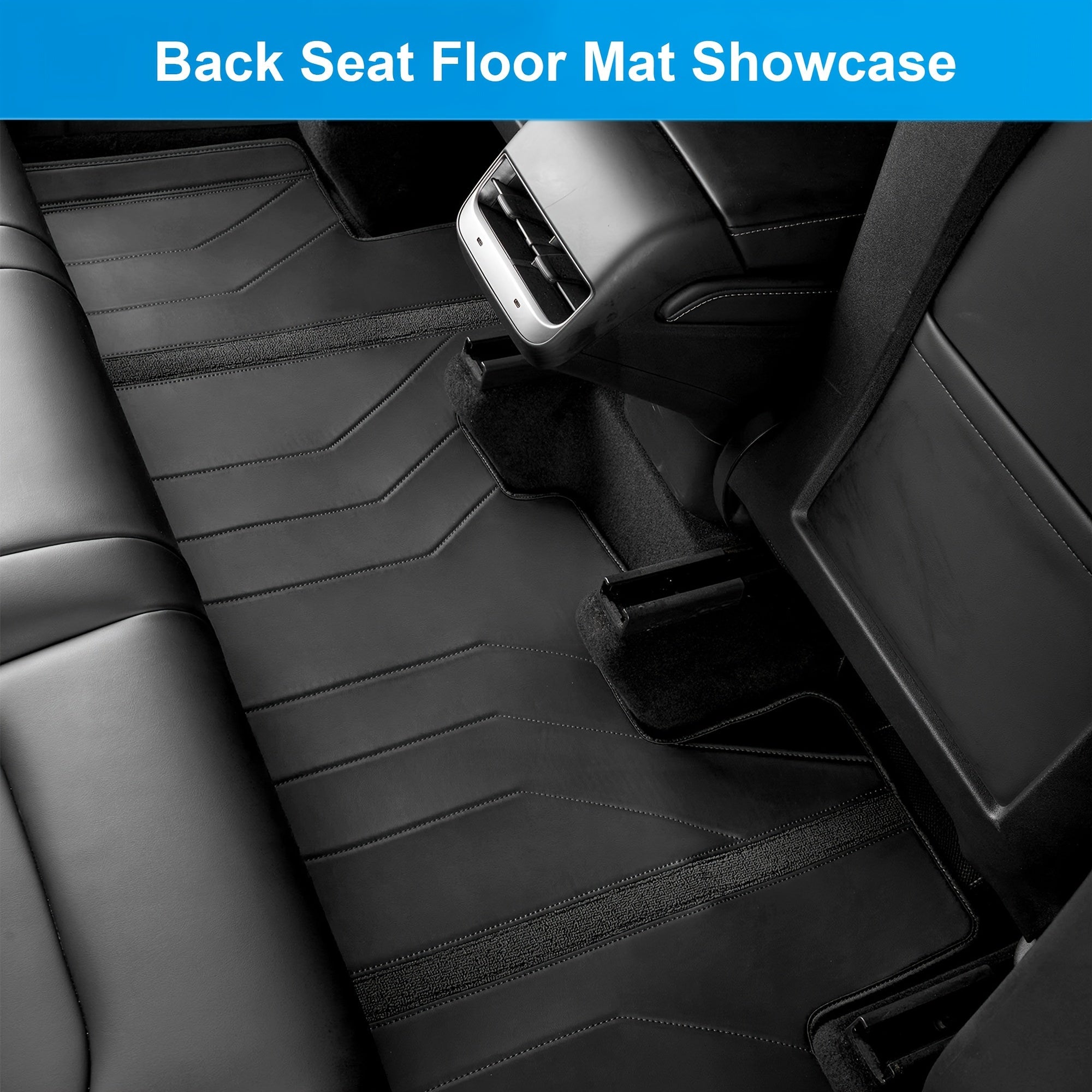 All-Weather Floor Mats Set for Tesla Model Y 2020-2024 Waterproof PU Leather