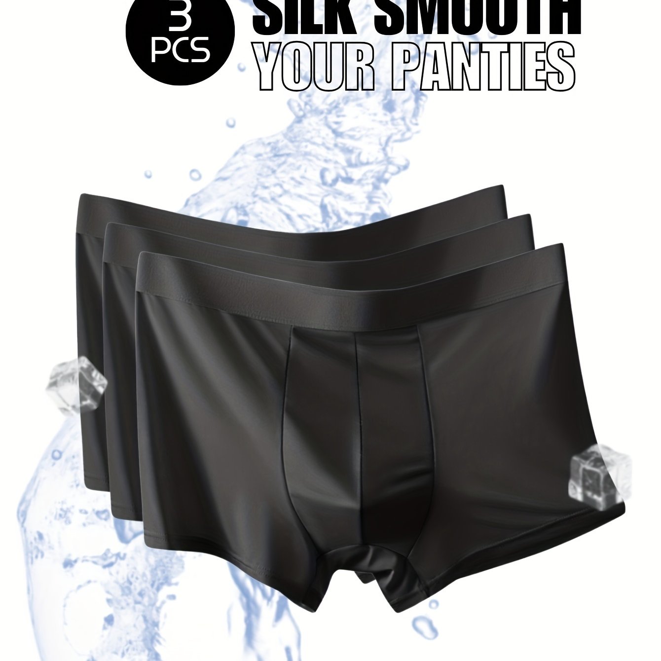 Men's Seamless Boxers 3 Pack Mixed Colors Polyester Spandex Breathable Underwear