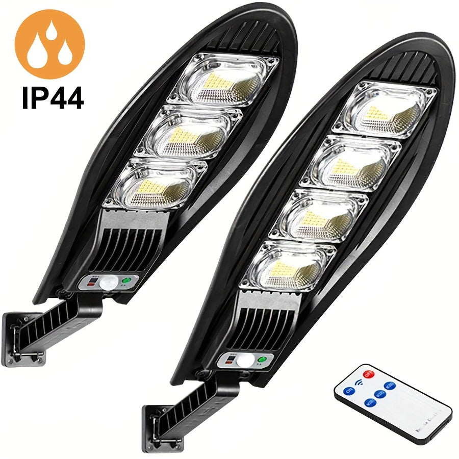 Farola solar LED con sensor de movimiento y control remoto para jardín, patio