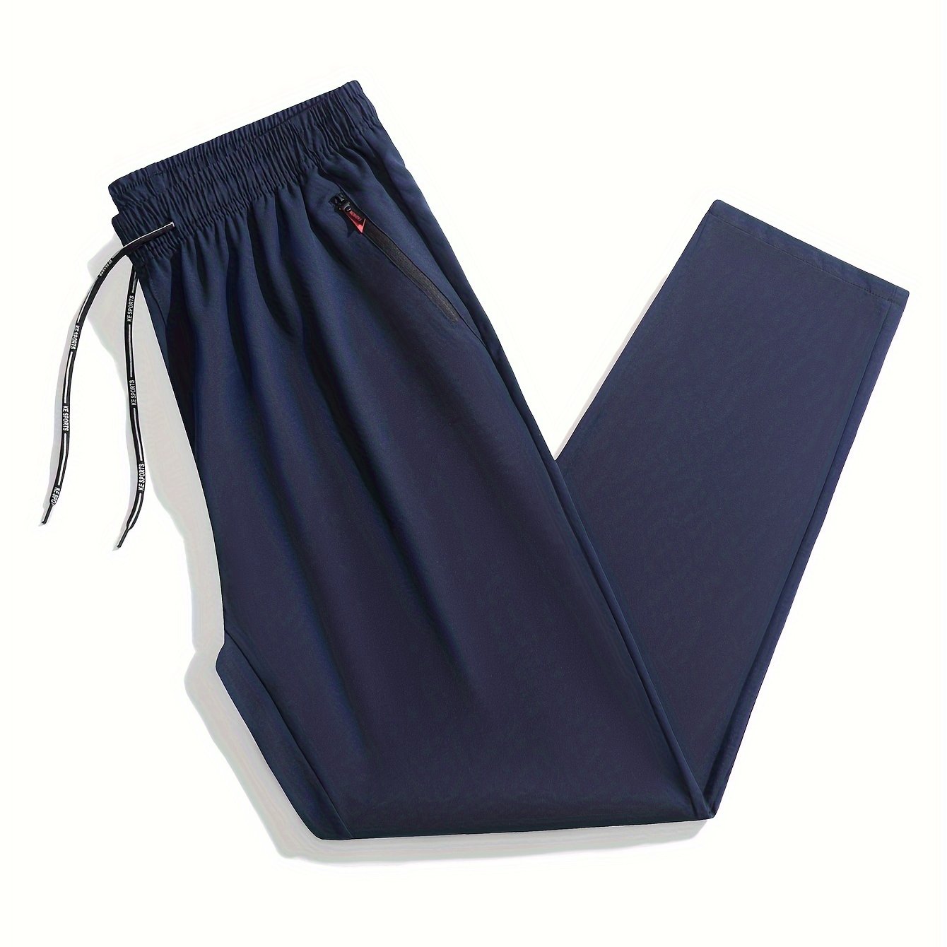 Men's Breathable Quick-Dry Joggers with Zipper Pockets and Drawstring Lightweight Sports Pants