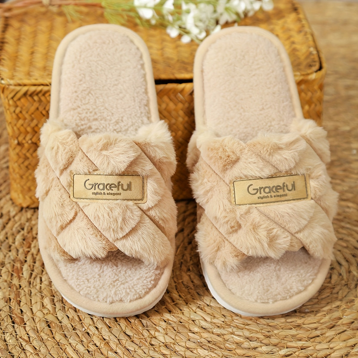 Women's Casual Indoor Flat Open-Toe Slippers for All Seasons