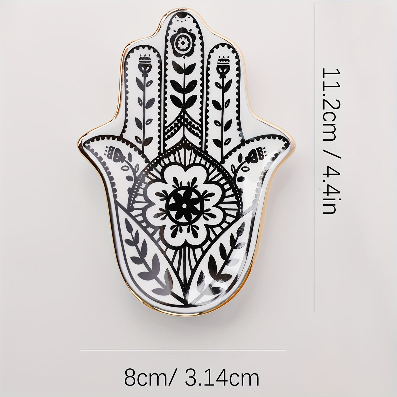 Ceramic Hand of Fatima Ring Tray Jewelry Dish for Earrings Necklaces Rings