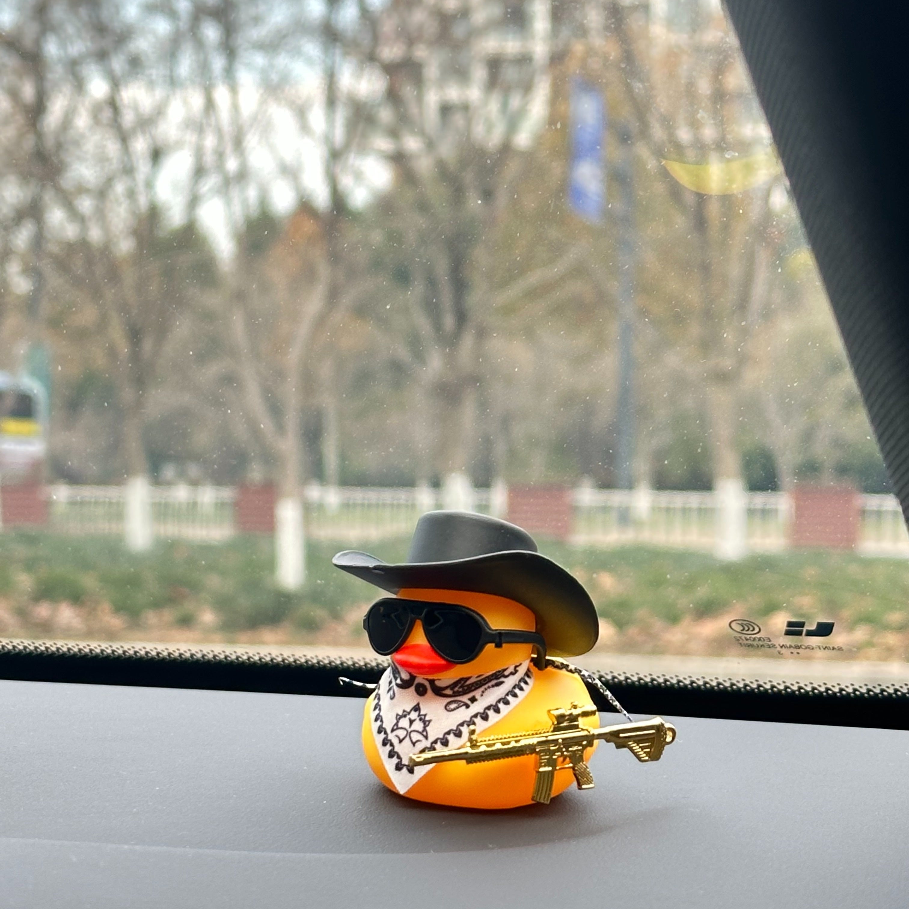 Unisex Western Cowboy Duck Car Dashboard Decoration Interior Accessories