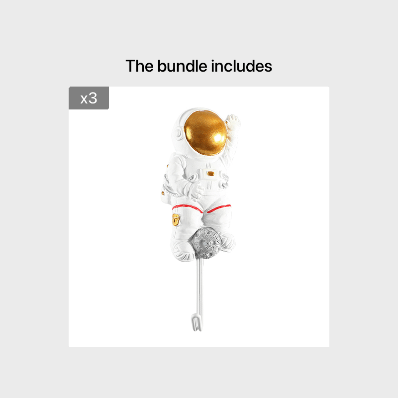 Ganchos de pared para cocina y puerta con diseño de astronauta adhesivo, fuerte y sin daños