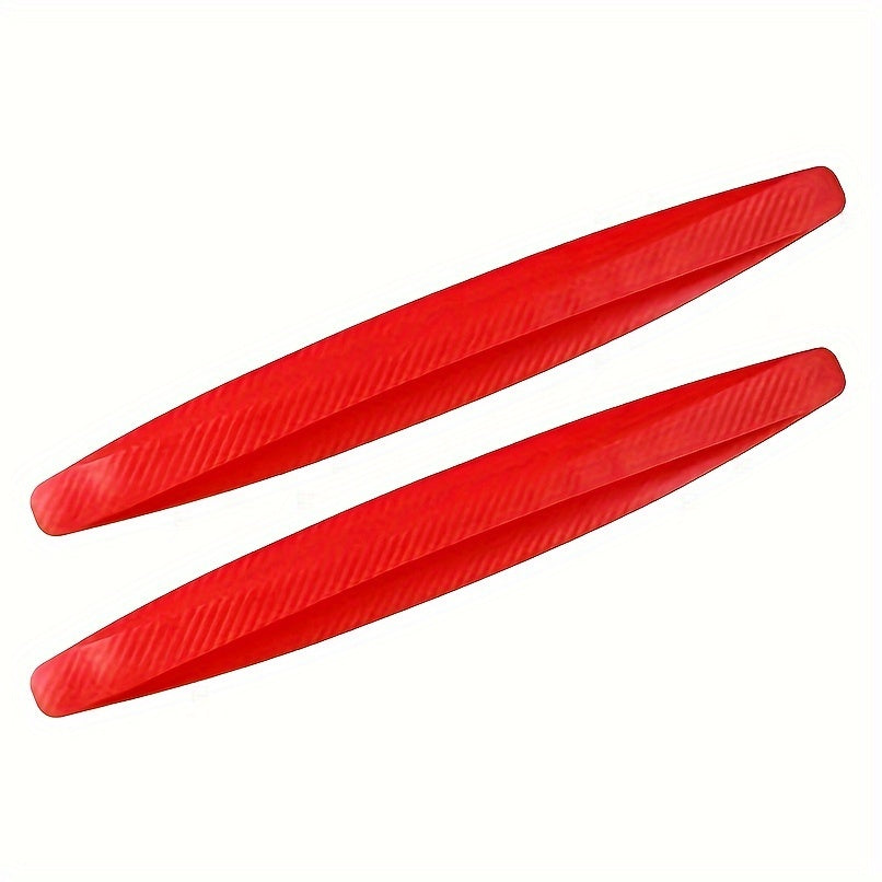 2pcs Carbon Fiber Style Rubber Door Edge Guards Bumper Lip Protector Stickers