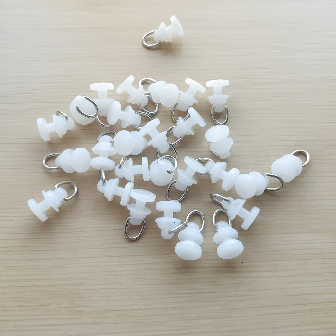 Pack of 20 Plastic Curtain Hooks with Rollers for Easy Sliding