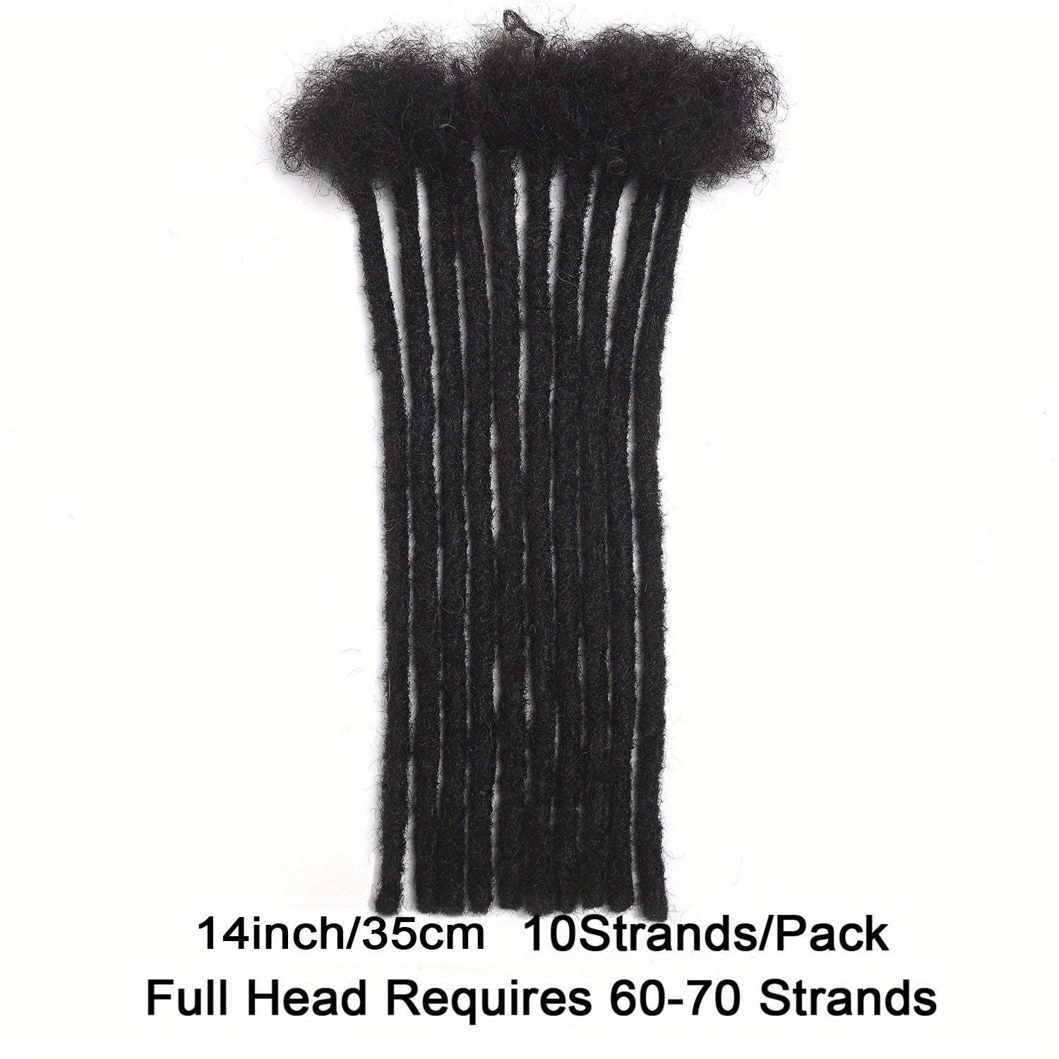 Handmade Dreadlocks Extensions 10 Strands Human Hair Dyeable Curly Twisted