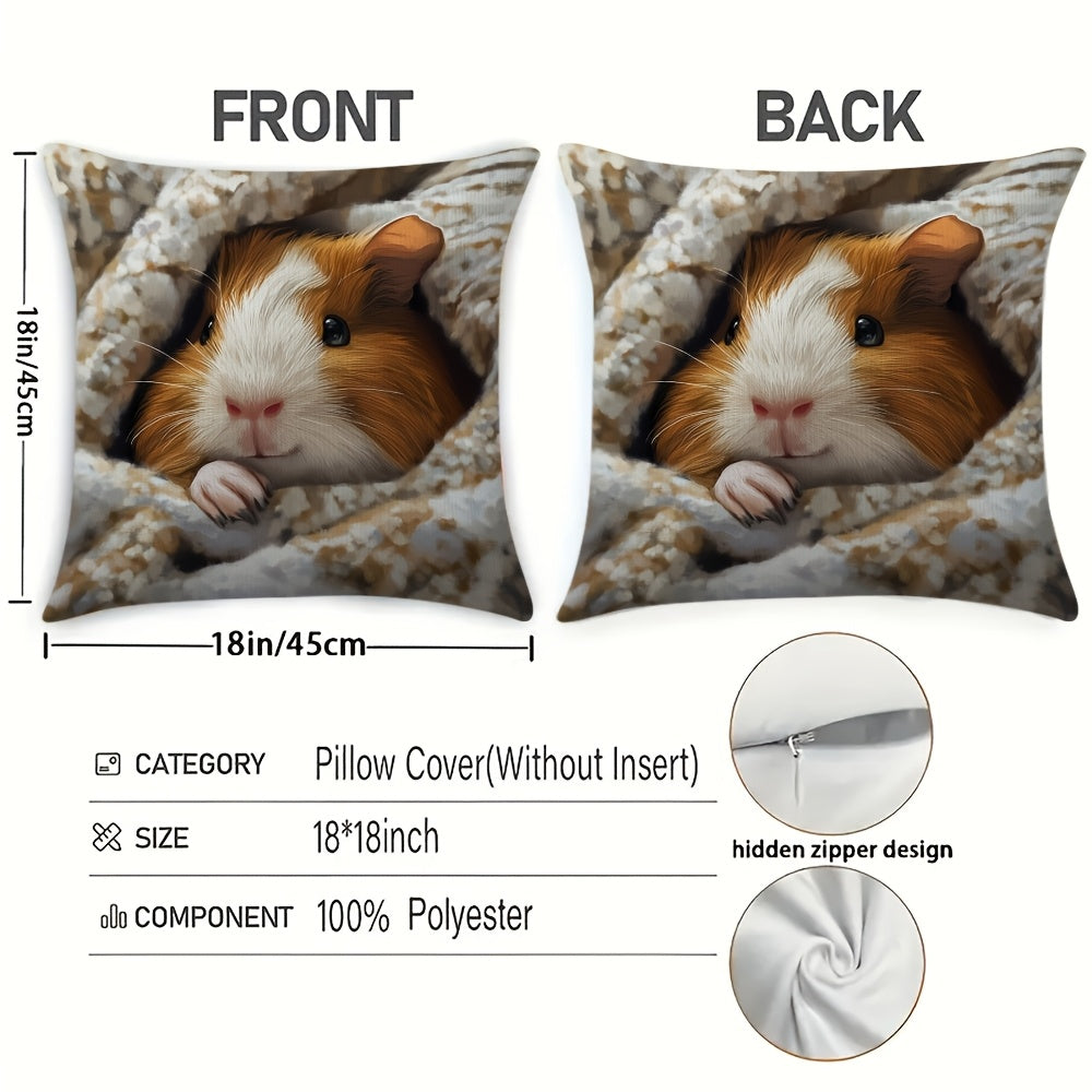 Guinea Pig Throw Blanket Dual Print Design Hidden Zipper Polyester Cozy Decor