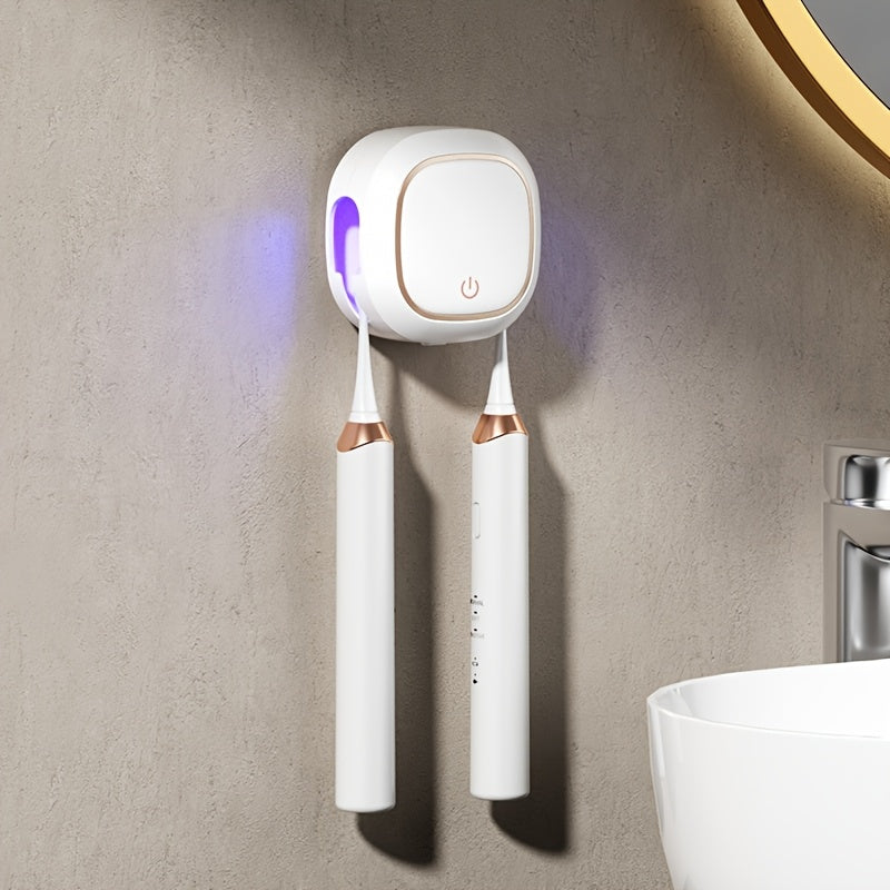 Wall-Mounted UV Toothbrush Holder with USB Rechargeable Drying Function