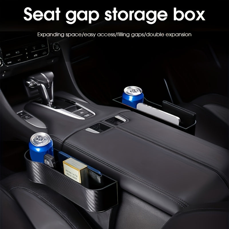 Car Front Seat Gap Storage Box Set Black Universal Organizer for Keys Phone