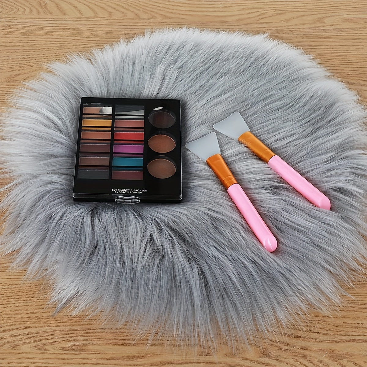 Round Plush Faux Sheepskin Rug, Machine Washable, Fluffy and Lightweight for Living Room and Bedroom