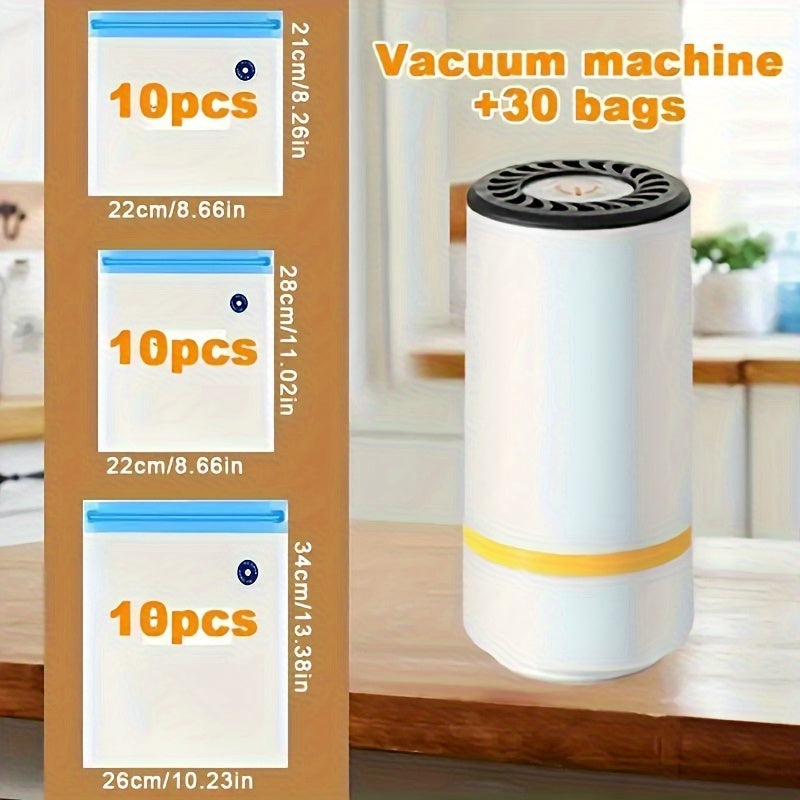 Portable handheld vacuum sealer with USB charging for food storage, automatic operation