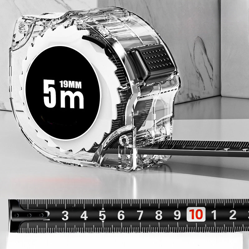 Self-Locking Steel Tape Measure 5m with 0.1mm Accuracy Laser Inkjet Code Clear View for Construction DIY