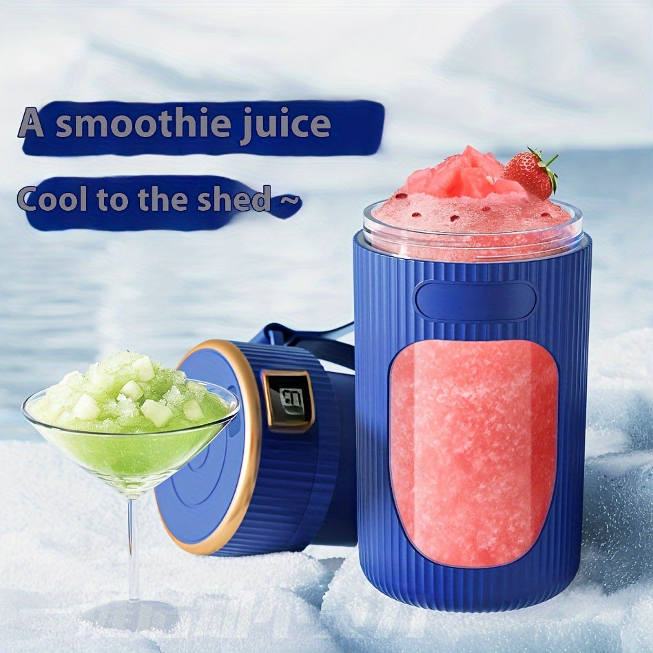 USB orqali zaryadlanadigan 1300mAh litiy batareyali portativ tsitrus siqish stakani, uy va ochiq joylarda foydalanish uchun raqamli ko'rsatkichli elektr sharbat tayyorlagich, 1L dan kam sig'im, ko'p funksiyali simsiz blender, plastik