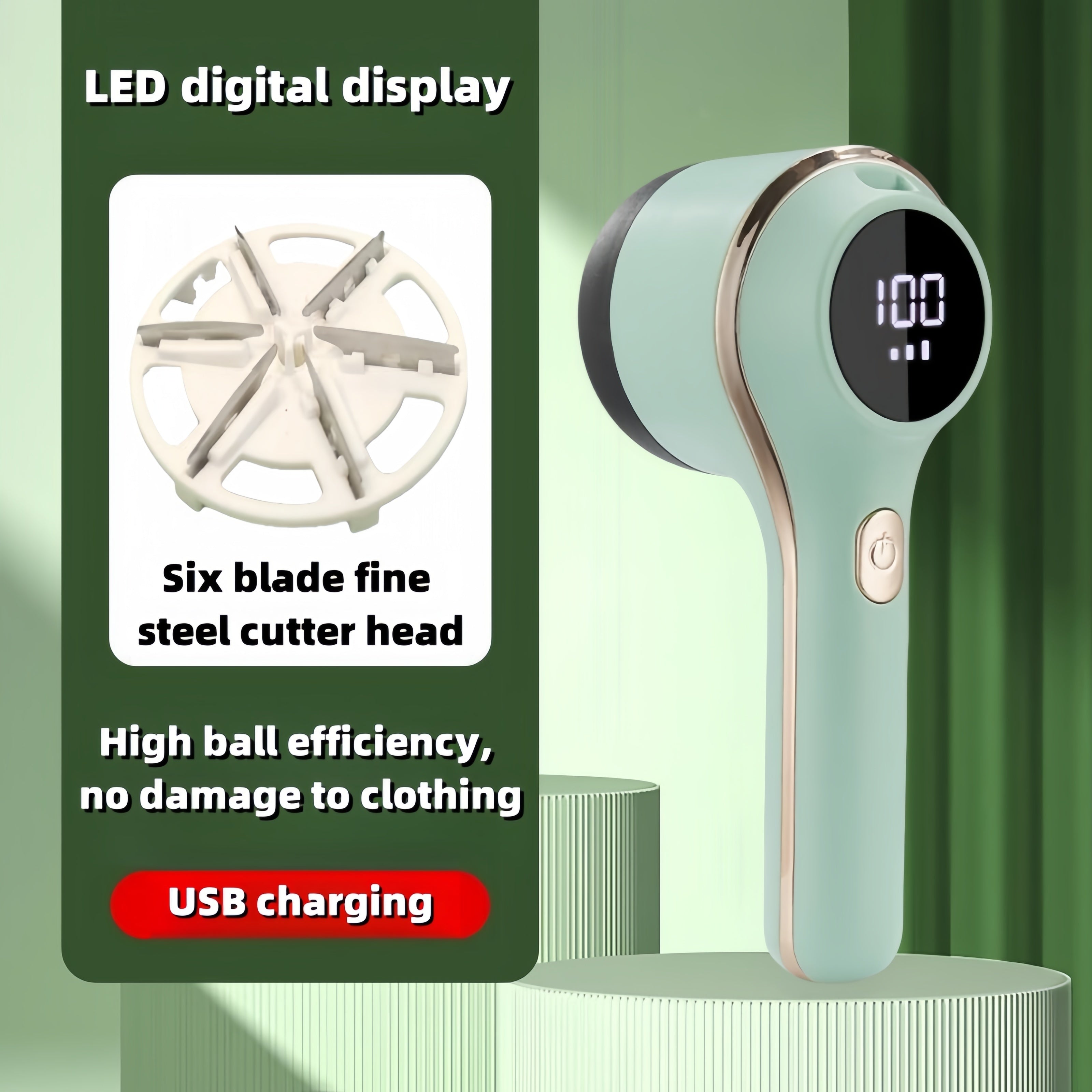 Portable Fabric Hair Remover USB Rechargeable Lint and Pilling Remover for Wool Clothing