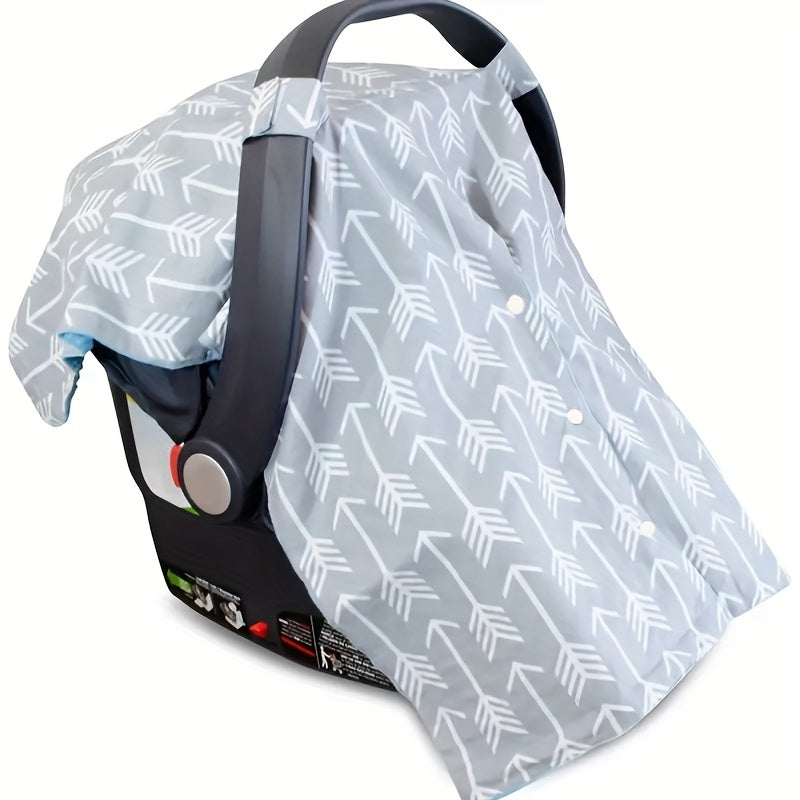 Baby Car Seat Cover for Infants and Toddlers Breathable Canopy with Blue Arrow Pattern