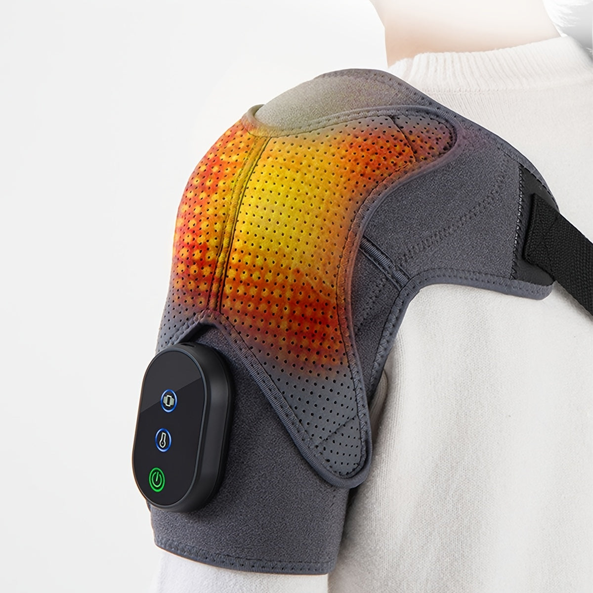 Shoulder Massager with Dual Motors Heating Vibration Hot Compress Rechargeable Battery