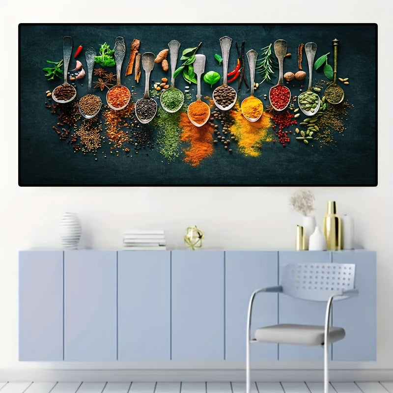 Kitchen Wall Art Canvas with Spice Theme Modern Matte Finish Removable Reusable