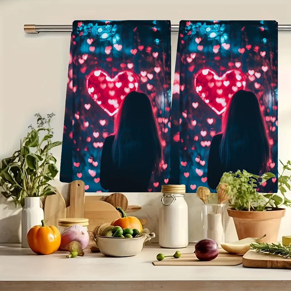 Set of 2 Ultra-Soft Kitchen Towels 40x60cm Absorbent Holiday Decor
