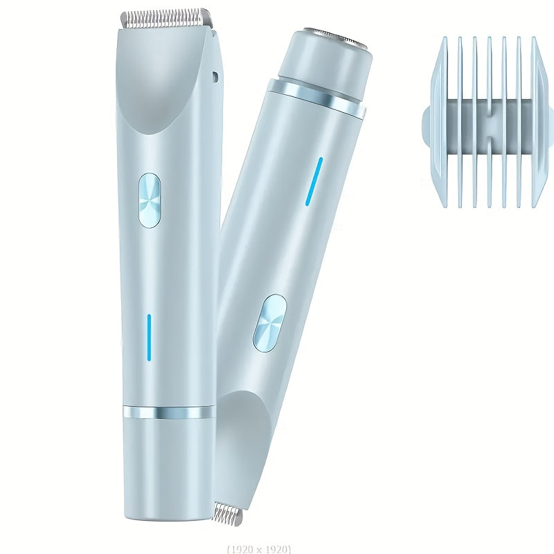 Women Electric Shaver and Epilator Pink White Dual Head Rechargeable Portable