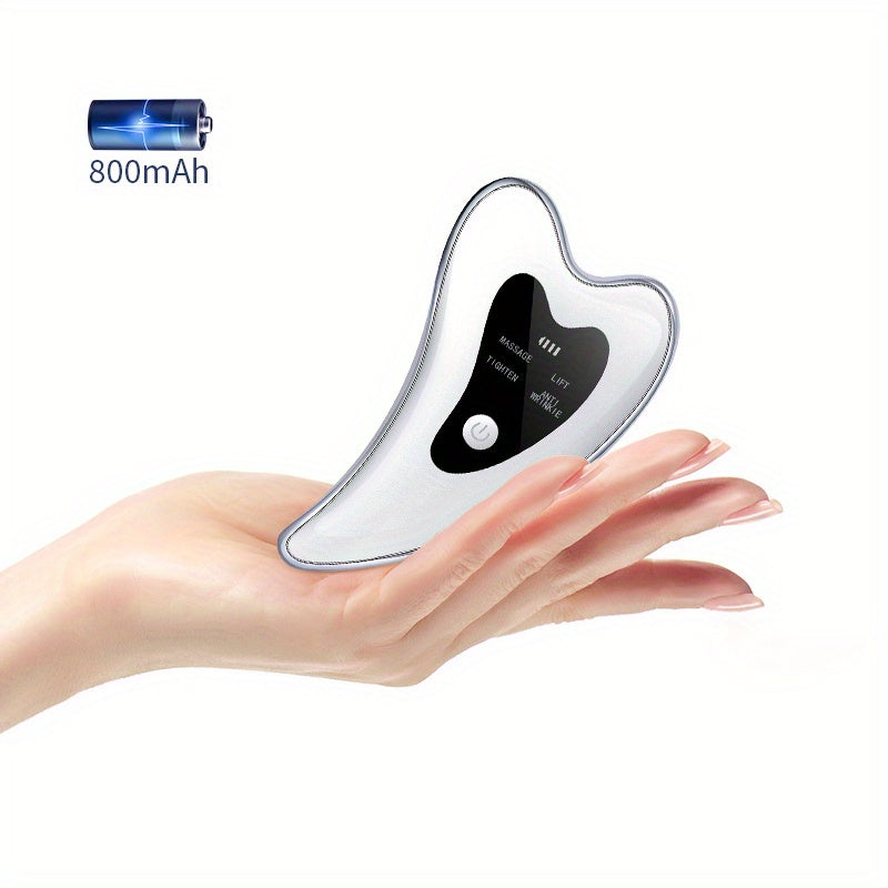 Masajeador facial eléctrico Gua Sha con calor, vibración y modo múltiple, recargable