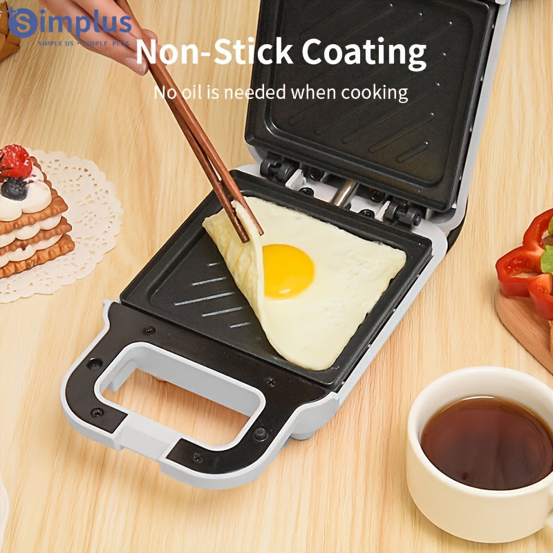 Simplus 650W Dual-Sided Sandwich Maker tezda qiziydi, yopishmaydigan qoplama bilan jihozlangan va tozalash oson. U faqat 3 daqiqada nonushta, vafli va sendvichlar tayyorlay oladi.