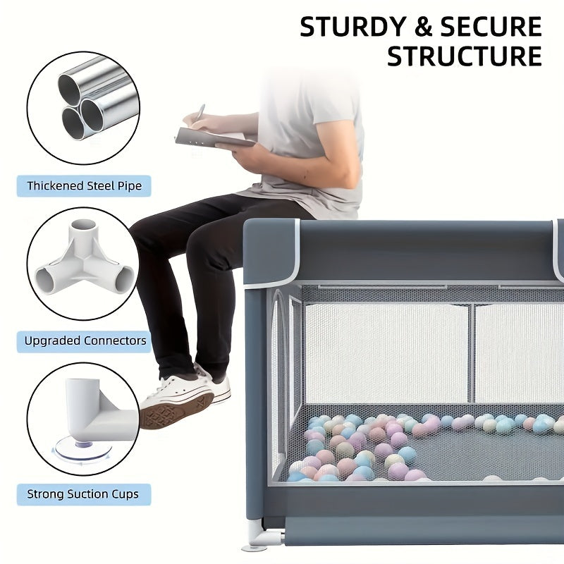 Bolalar uchun ichki xavfsizlik darvasi va eshik bilan o'yin maydonchasi, bolalar va kichkintoylar uchun saqlash sumkasi bilan