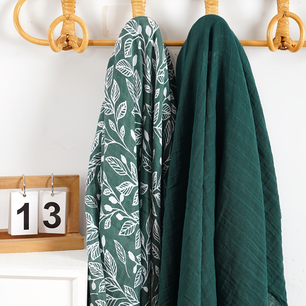 Two-Piece Muslin Cotton Blanket Set 120x110cm for Home and Travel