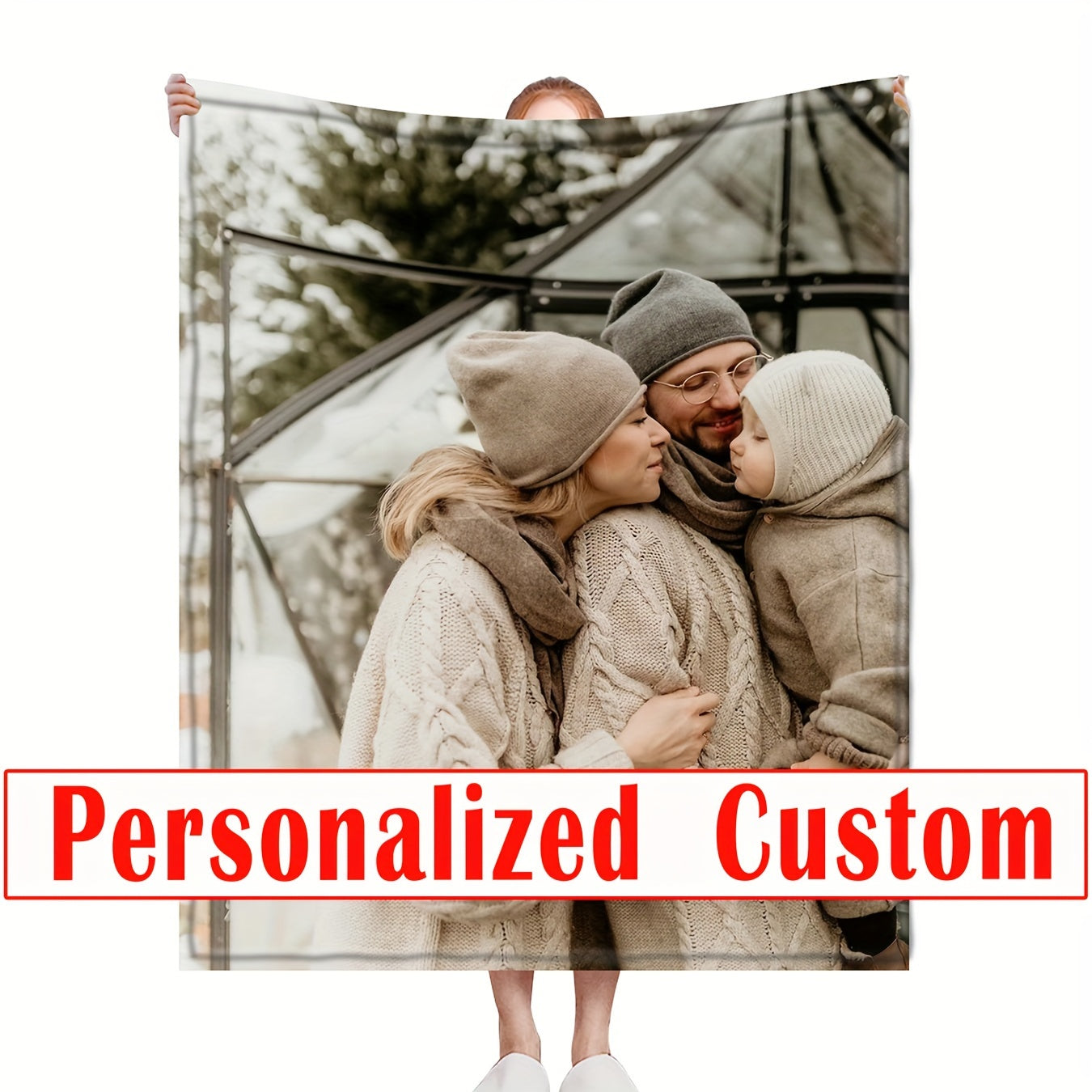 Одеяло из фланели на заказ с вашим собственным фото и текстом - реверсивный микрофибровый плед для всех сезонов, легко чистится, персонализированная цифровая печать для Рождества, Хэллоуина, дней рождения и свадеб - включает 1 одеяло