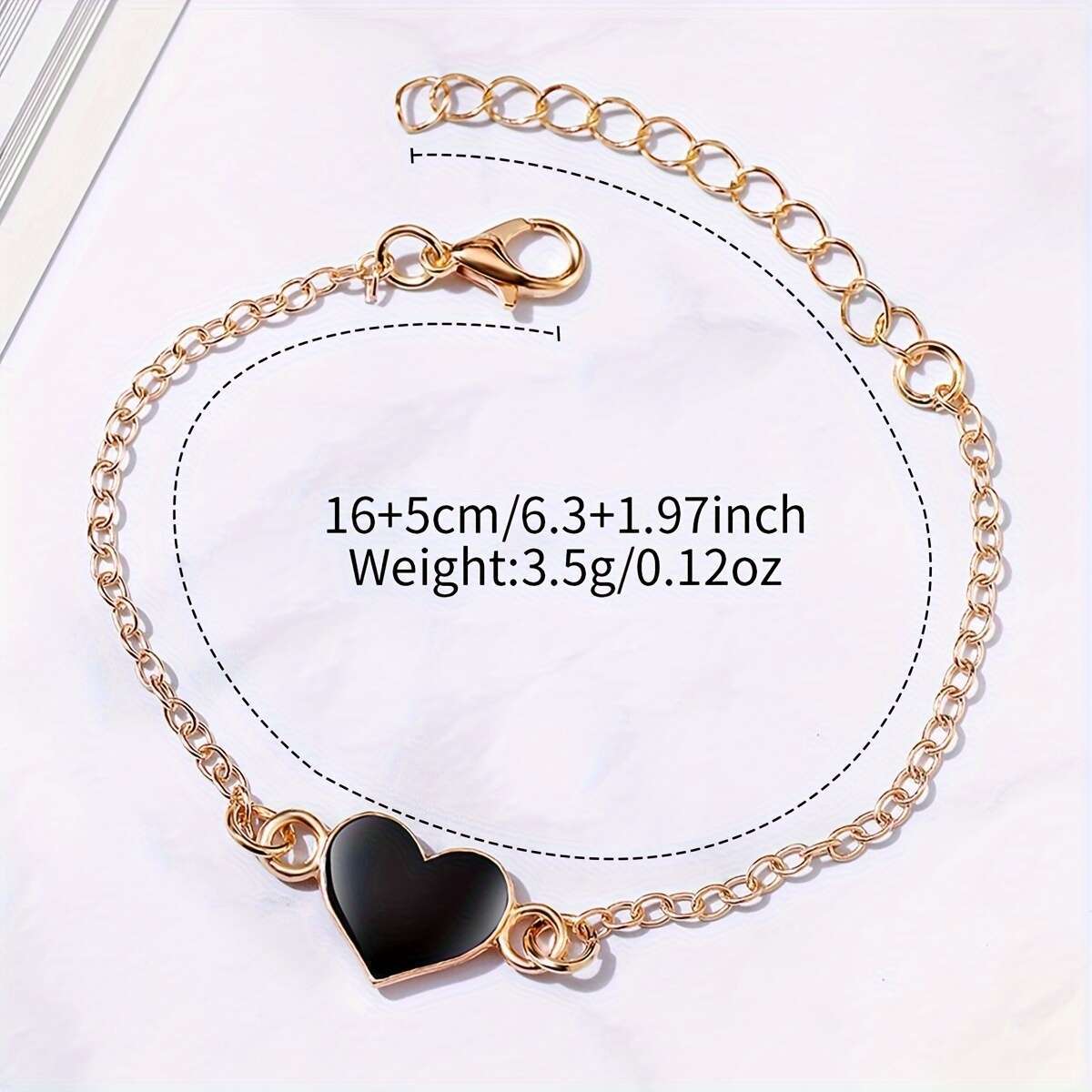 Women's Quartz Watch and Heart Charm Bracelet Set Alloy Case Faux Leather Strap Round Analog Dial