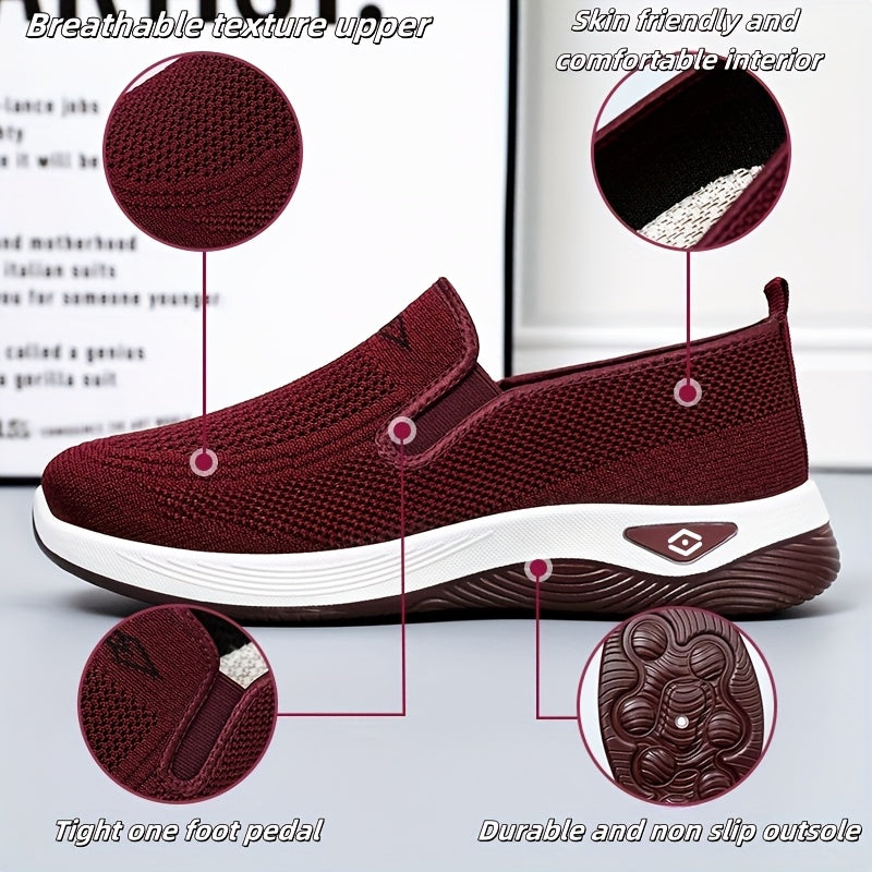 Women's Slip-On Sneakers Low Cut Comfort Walking Shoes Breathable Cushioned