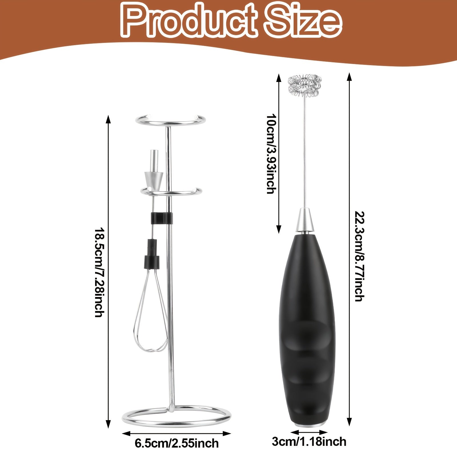 Naychali po'lat sut ko'pirtgichi, tez ko'pik uchun oson tozalanadigan ikki boshli - batareyali (AA), uy, ofis va qahvaxonalar uchun ixcham va portativ dizayn. Oson demontaj va tozalash uchun PP materialidan va barqaror asosdan tayyorlangan.