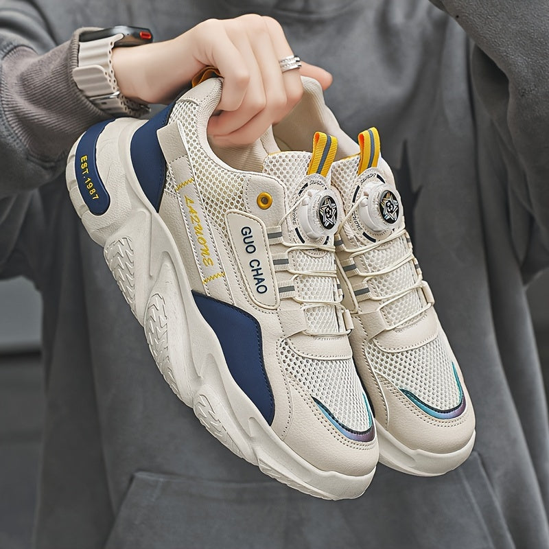 Men's Casual Chunky Sneakers with Soft Foam Sole Non-Slip Lace-Up Outdoor Shoes