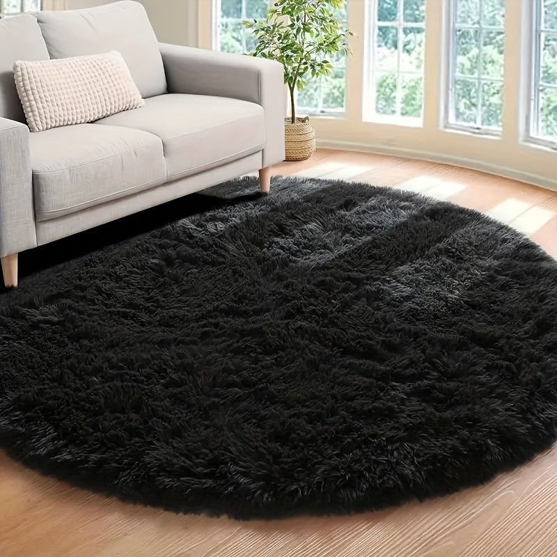 Plush Round Carpet Soft Stain-Resistant Slip-Resistant for Bedroom Living Room