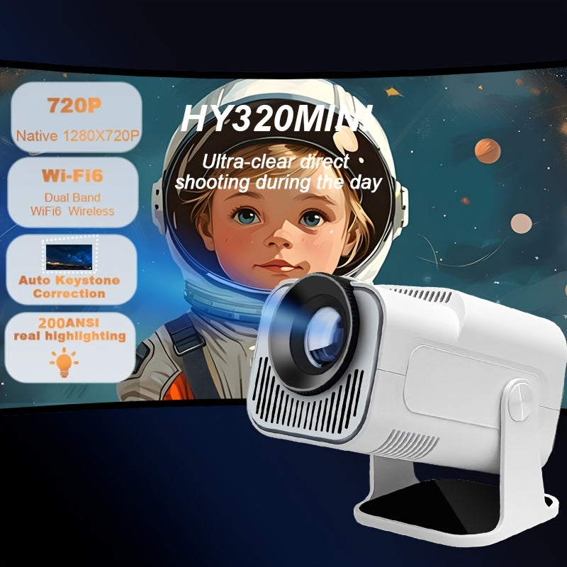 Portable 720P WiFi Projector with 4K Support, 200 Lumens