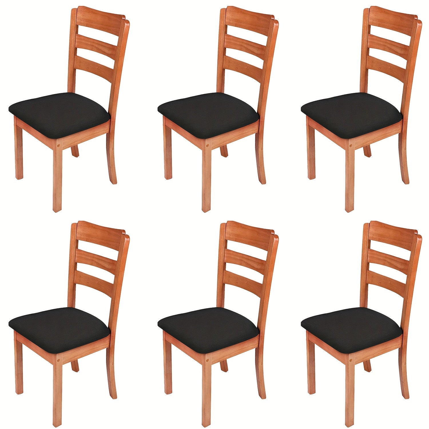 4/6pcs Waterproof Polyester Spandex Chair Seat Covers with Elastic Band Slipcovers