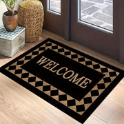 Modern Fashion Welcome Doormat Non-Slip Machine Washable Polyester Entryway Rug