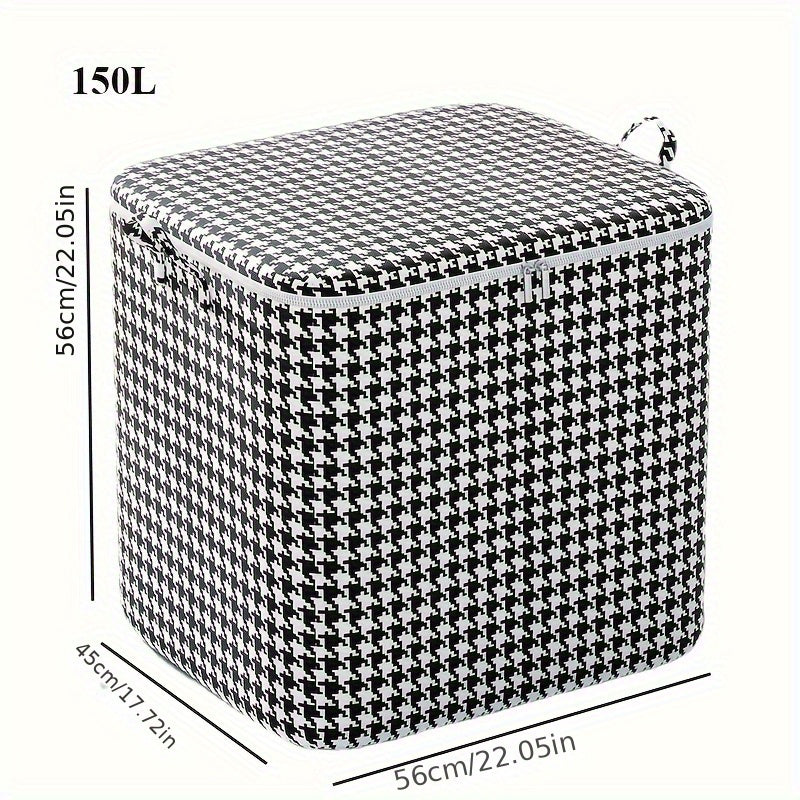 Bolsa de almacenamiento para edredón espaciosa con cremallera y tela de pata de gallo, organizador debajo de la cama