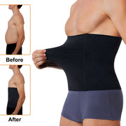 Men's Slimming Waist Trainer Black Breathable Nylon Spandex Seamless Waistband for Toning and Active Use